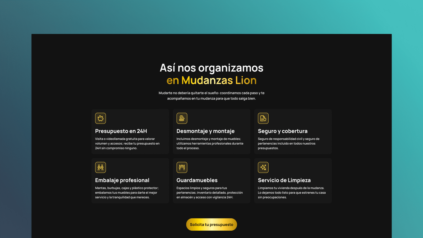 Proyecto de diseño web para Mudanzas Lion